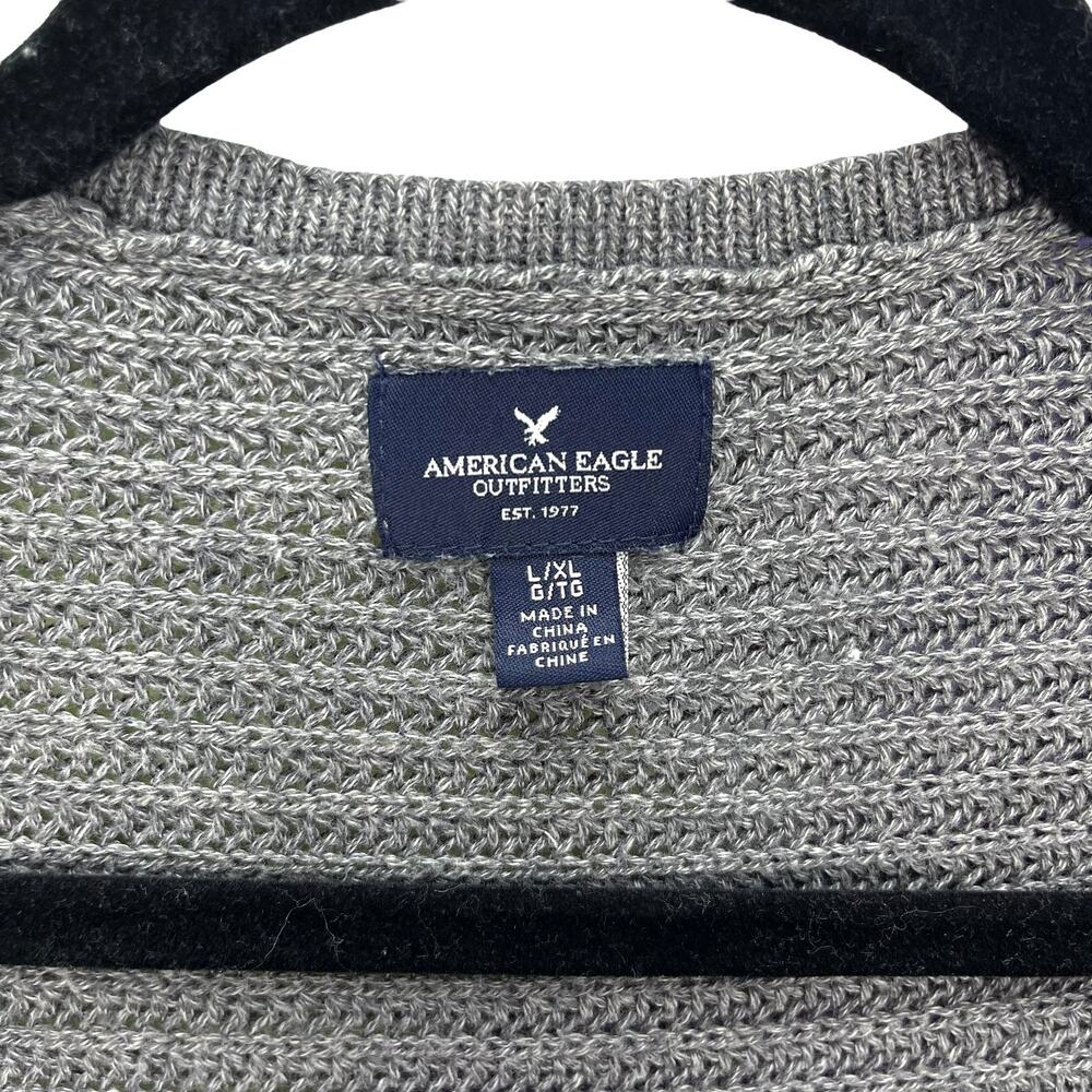 AMERICAN EAGLE Women's LONG CARDIGAN SWEATER Gray Size L/XL - Picture 6 of 7